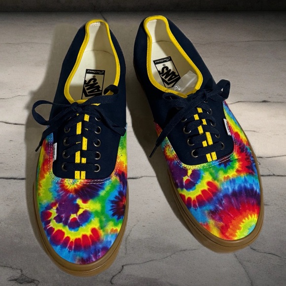 VANS • Authentic Custom Tie Dye Sneakers Hippie Festival Bohemian Vibrant Shoes - Picture 8 of 8